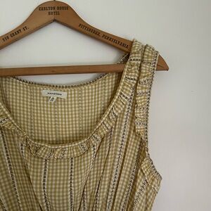 Max studio vintage butter yellow  gingham tiered maxi dress
